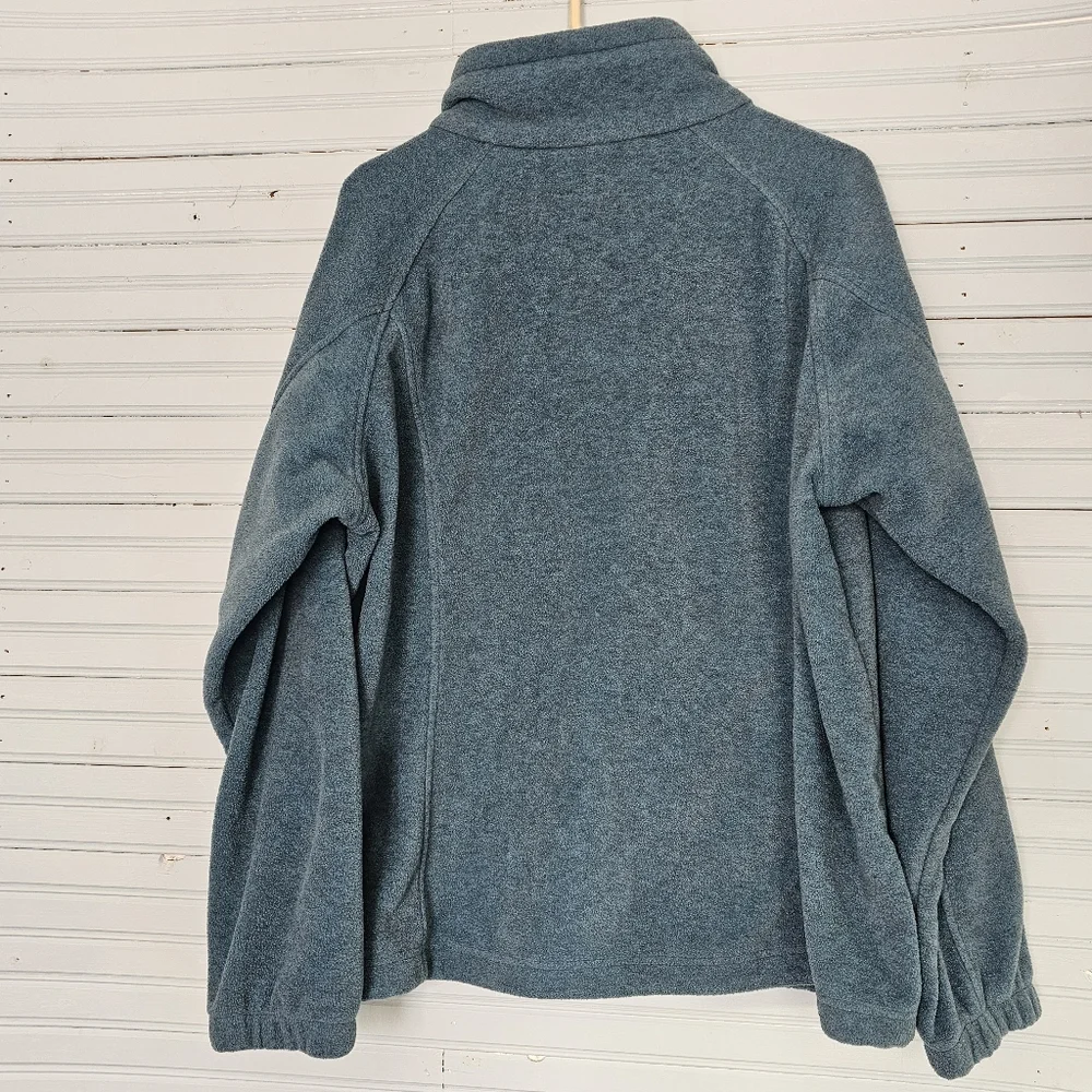 Columbia Zipper Fleece Jacket Blue Green Women's Size 2X‎